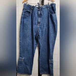 L.A.Blues Cargo Jeans Big Leg blue Draw String Trendy Plus Size 24